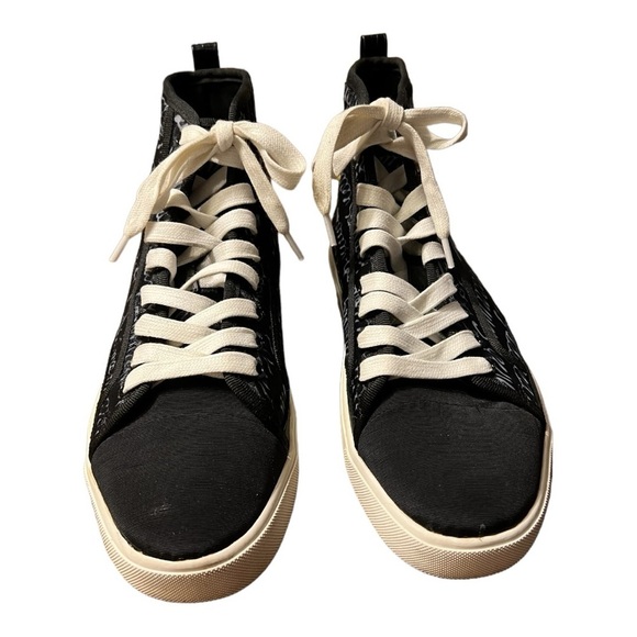 Sam Edelman Elba Black Swirl White Mesh High Lace Up Shoes Womens 9M - Picture 5 of 10